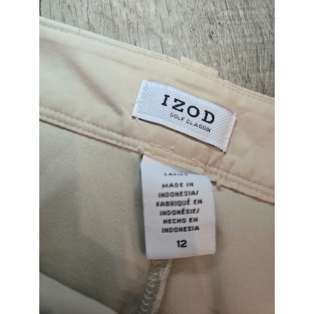 Izod Golf Womens Classic Skort‎ Size 12 Tan Activewear Pleats Front  Stretch - Picture 2 of 5